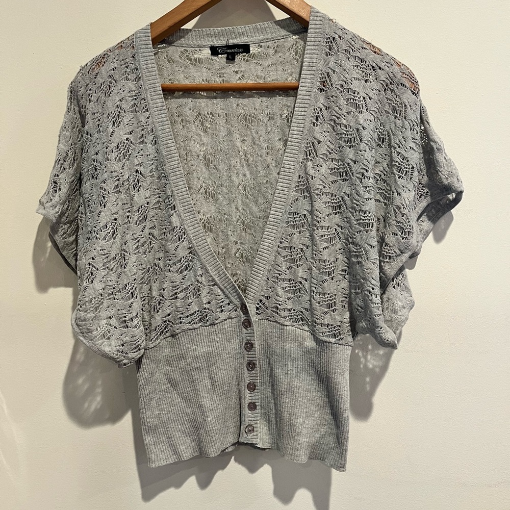 Silver Mid Length Sweater - Size Large (Runs Small!!)